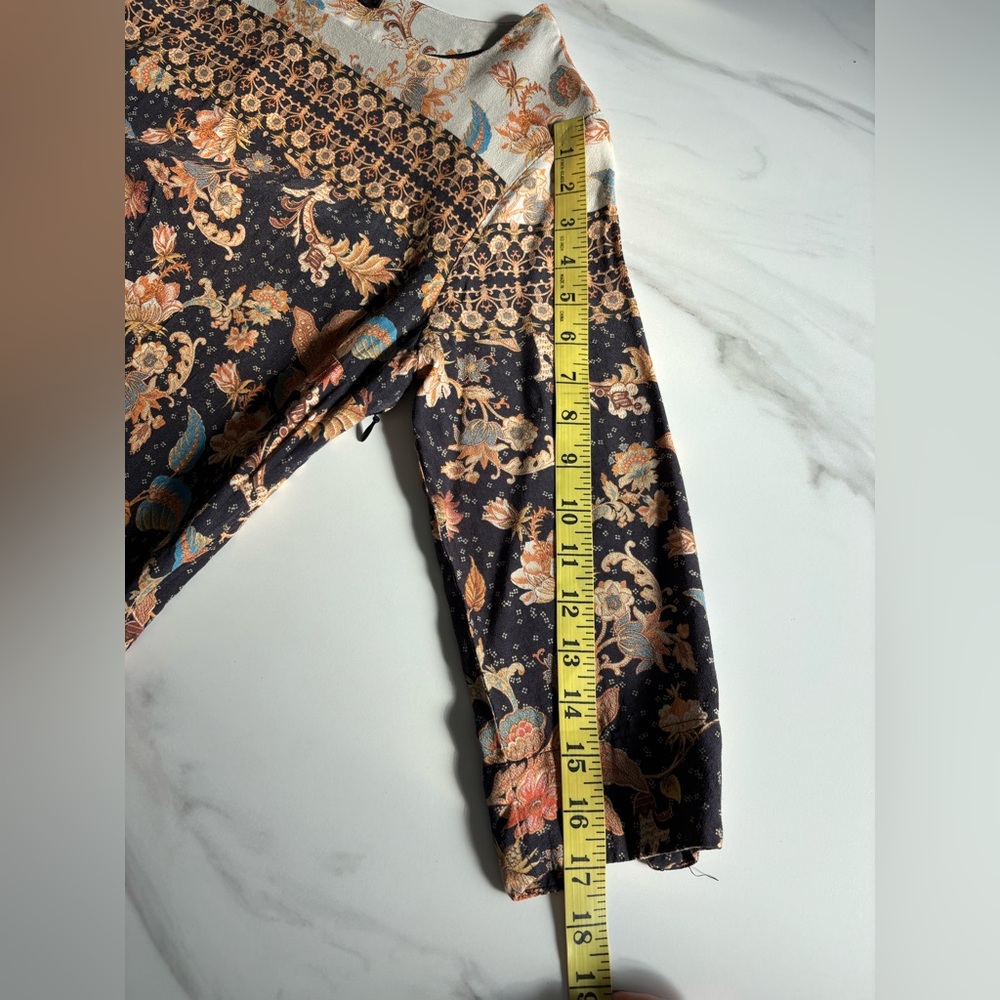 Desigual Floral Print Shift Dress in Black and Mustard Sz S - Picture 9 of 10